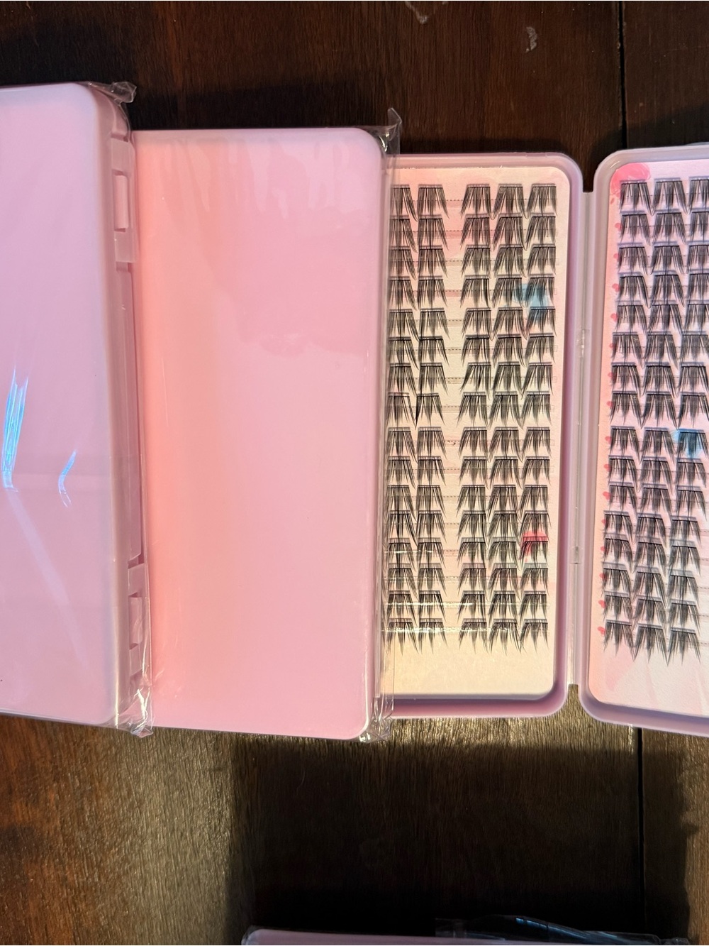 Pink Magnetic Eyelash Extension Case with Pre-Made Fans